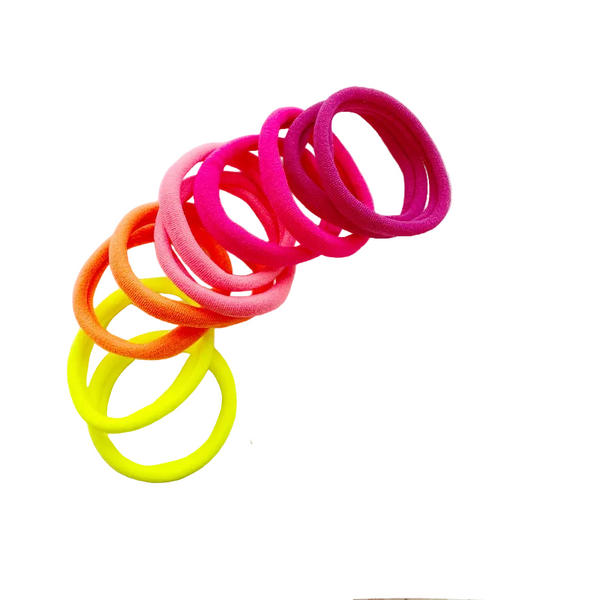 Mango Jelly Metal Free Hair Ties (4.5Cm) Neon Mixed 10P One Pack Hair Accessories
