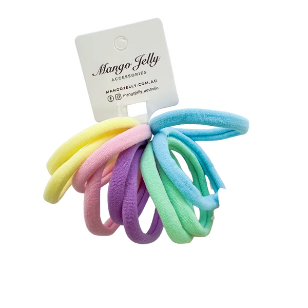 Mango Jelly Metal Free Hair Ties (4.5Cm) Black 10P One Pack Hair Accessories