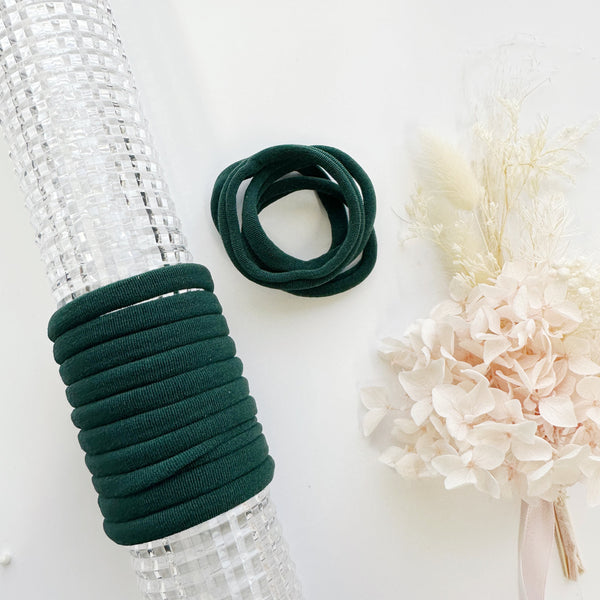 Mango Jelly Metal Free Hair Ties (4.5Cm) School Colour Bottle Green 10P Twin Pack Hair Accessories