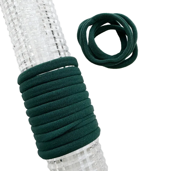 Mango Jelly Metal Free Hair Ties (4.5Cm) School Colour Bottle Green 10P Twin Pack Hair Accessories