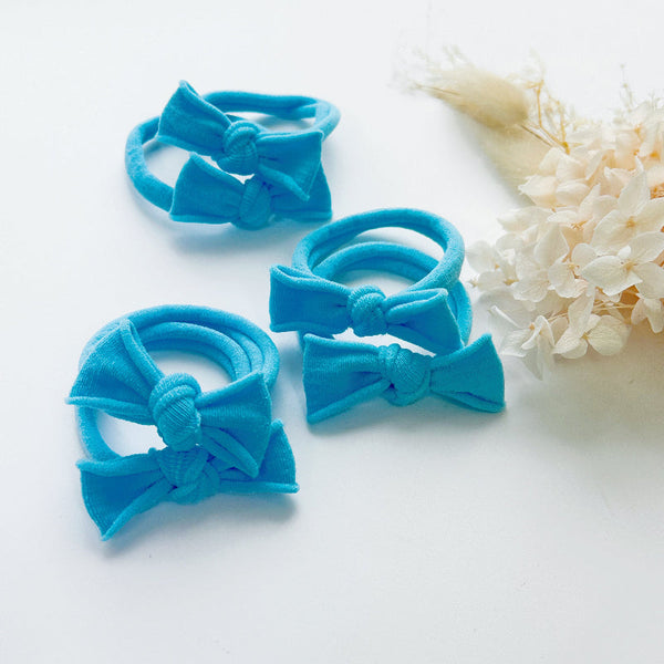 Handmade Simple Bows School Colours Sky Blue 1 Pairs Hair Accessories