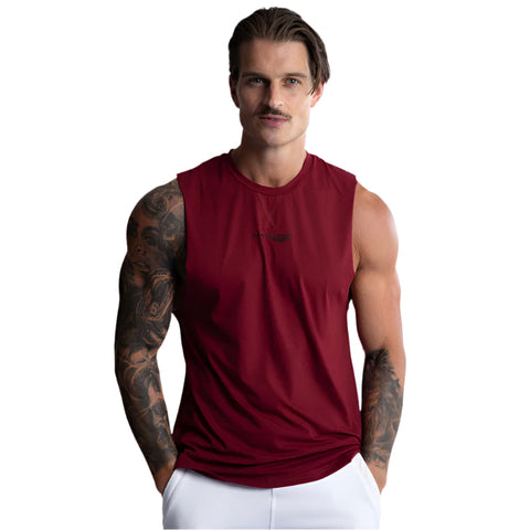 Xl Hard Hitters Men's Crew Cotton Tank Burgandy T Shirts