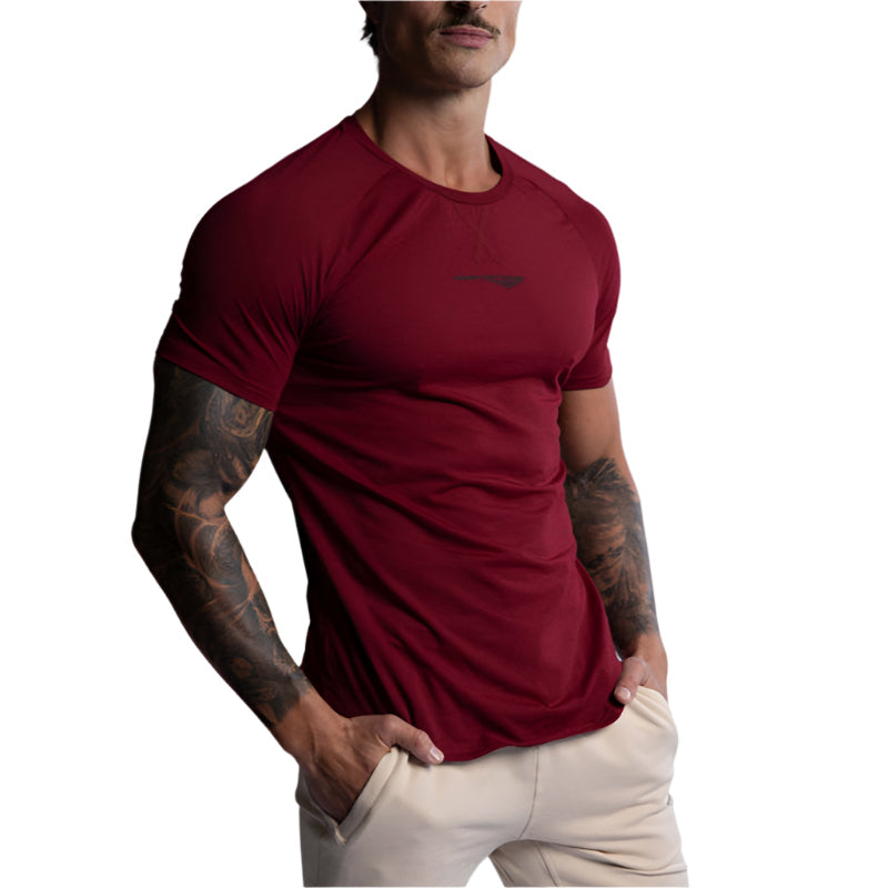 Hard Hitters Raglan Crew Tee Burgundy T Shirts