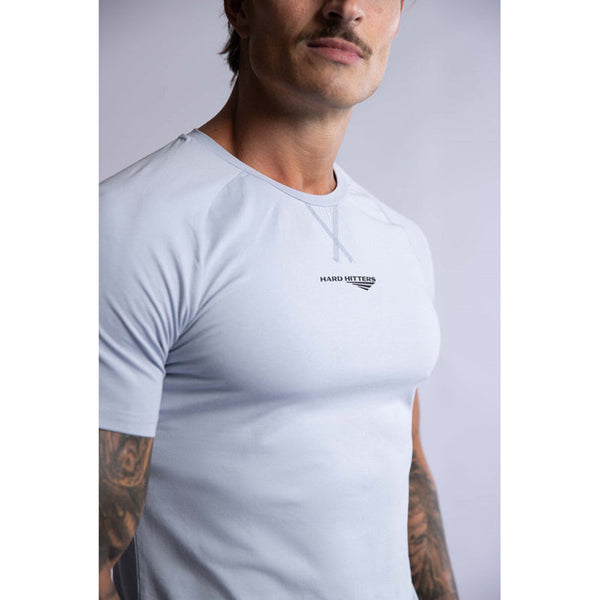 T Shirts Hard Hitters Raglan Crew Tee Steel Blue