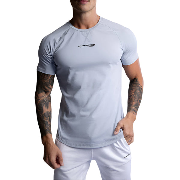 Hard Hitters Raglan Crew Tee Steel Blue T Shirts