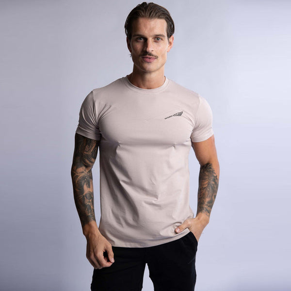 T Shirts Hard Hitters Slim Fit Cotton Tee Taupe
