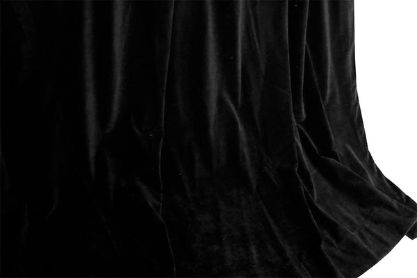 Large Thick Faux Mink Velvet Curtains Blockout 540X 230Cm+Hook Pinch Pleat Black Curtains & Drapes