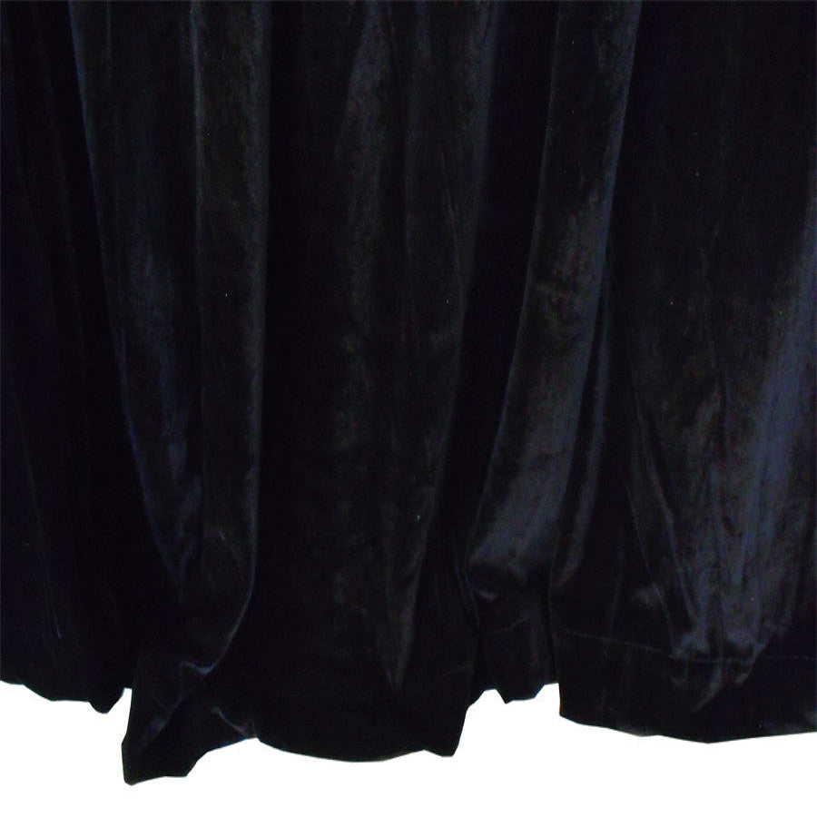 Long Large Velvet Curtains Black Pinch Pleat 590X270cm + 30 Hooks Polyeste New Curtains & Drapes