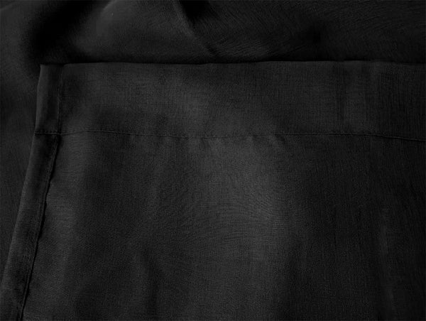 2 Long Drop Sheer Voile Curtains 588Cm Wide 270Cm +Hooks Pinch Pleat Black Curtains & Drapes