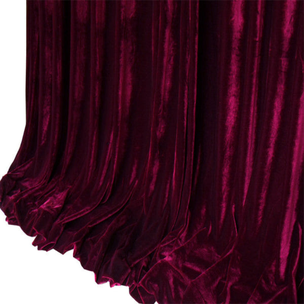 Long 4 Way Stretch Velvet Curtains 600X265cm With 30 Hooks Pinch Pleat Burgundy Curtains & Drapes