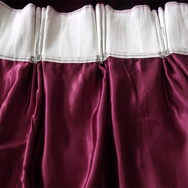 Long 4 Way Stretch Velvet Curtains 600X265cm With 30 Hooks Pinch Pleat Burgundy Curtains & Drapes