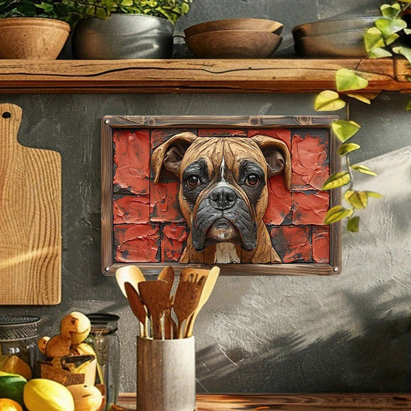 Nneoba Boxer Dog Aluminum 12X16in Decorative Print Wall Art