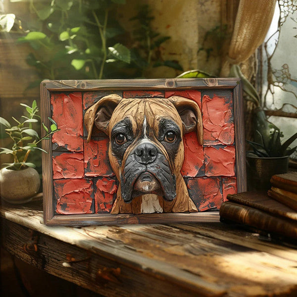 Nneoba Boxer Dog Aluminum 12X16in Decorative Print Wall Art