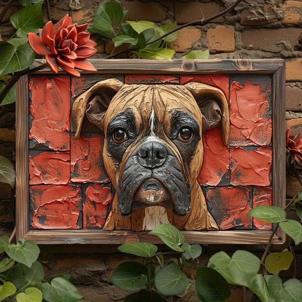 Nneoba Boxer Dog Aluminum 12X16in Decorative Print Wall Art