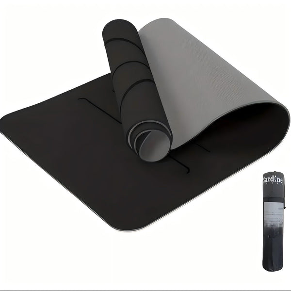 Sport Tpe Yoga Mat Exercise Workout Mats Fitness For Home Gym Black 8Mm Exercise Mats