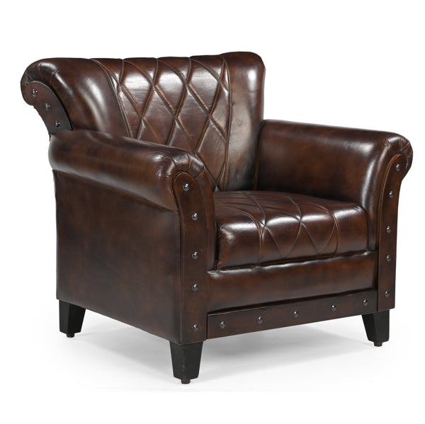 Studded Leather Arm Chair Sofas Armchairs & Couches