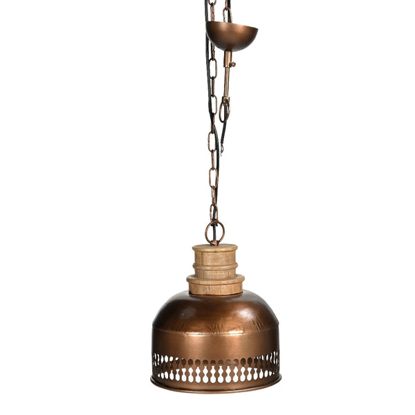 Copper Cut Out And Wood Hade Lamps