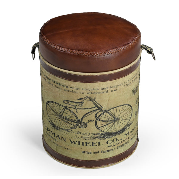 Cylindrical Bicycle Ottoman Ottomans Footstools & Poufs
