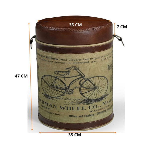 Cylindrical Bicycle Ottoman Ottomans Footstools & Poufs