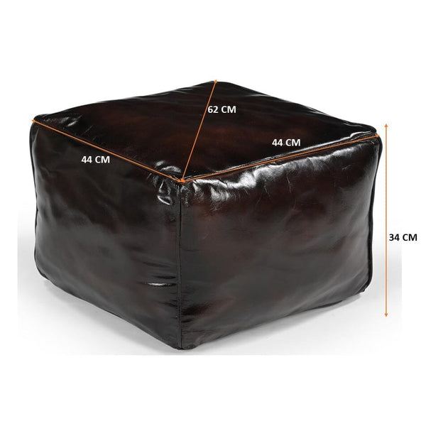 Square Chocolate Ottoman Ottomans Footstools & Poufs