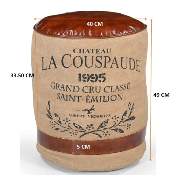 Ottomans Footstools & Poufs Philbee Interiors Chateau Canvas Ottoman The Charlotte