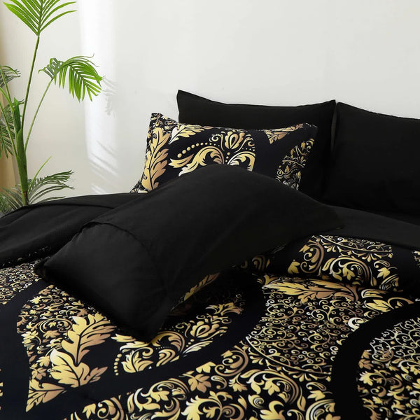 Regal Elegance Black And Gold 3 Pc Comforter & Pillow Cover Set King King Comforter Sets