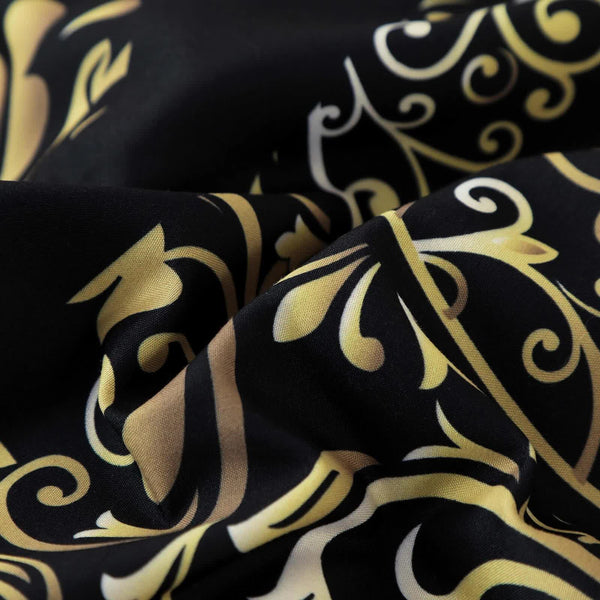 Regal Elegance Black And Gold 3 Pc Comforter & Pillow Cover Set King King Comforter Sets