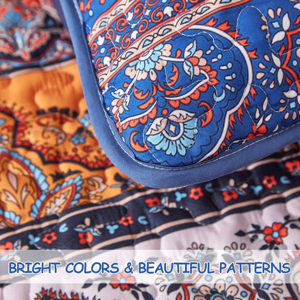 Exquisite Delicate Floral Classic 3 Pc Xl Bedspread & Pillow Cover Set Quilt Covers