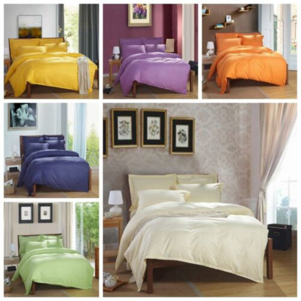 Styleforhome 100% Cotton Premium Doona Duvet Quilt Cover Set With Soft Pillowcases Yellow Pillow Cases
