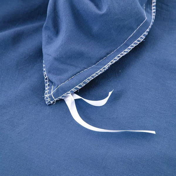 100% Cotton Premium Doona Duvet Quilt Cover Set With Soft Pillowcases Blue King Quilt Covers