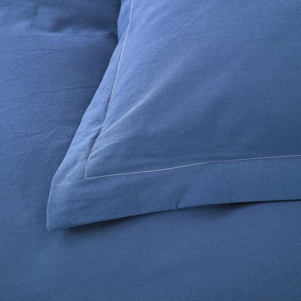 100% Cotton Premium Doona Duvet Quilt Cover Set With Soft Pillowcases Blue Single Quilt Covers