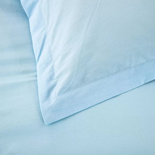 Styleforhome 100% Cotton Premium Doona Duvet Quilt Cover Set With Soft Pillowcases Aqua Double Pillow Cases