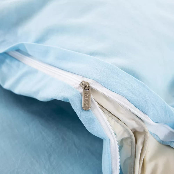 Styleforhome 100% Cotton Premium Doona Duvet Quilt Cover Set With Soft Pillowcases Aqua Double Pillow Cases