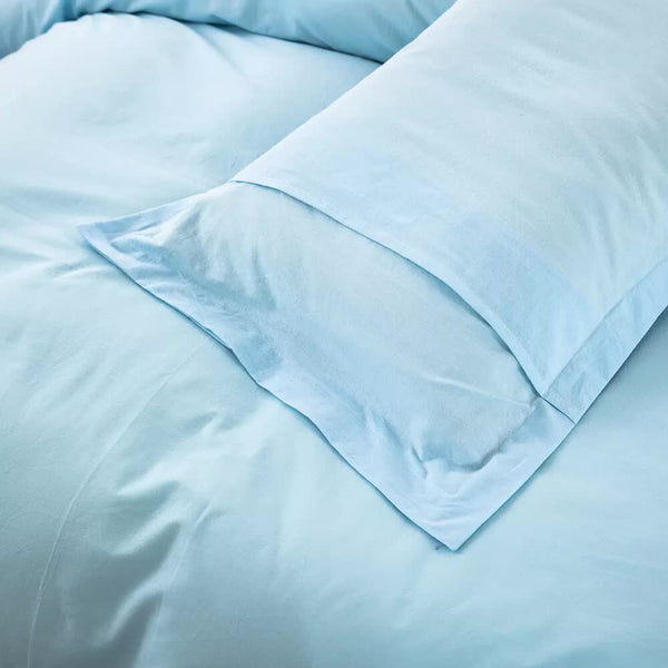 Styleforhome 100% Cotton Premium Doona Duvet Quilt Cover Set With Soft Pillowcases Aqua King Pillow Cases