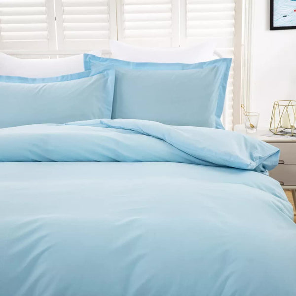 100% Cotton Premium Doona Duvet Quilt Cover Set With Soft Pillowcases Aqua Super King Quilt Covers