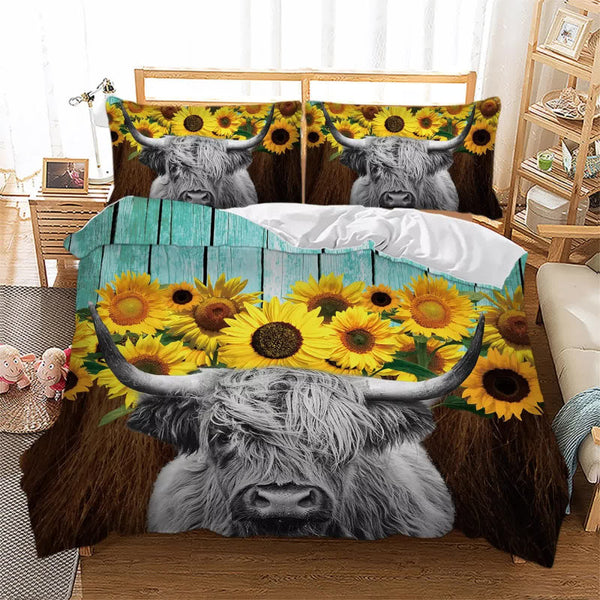 Nature Inspired Floral Duvet Cover Set Hypoallergenic Fabric Double Double Bed Quilts