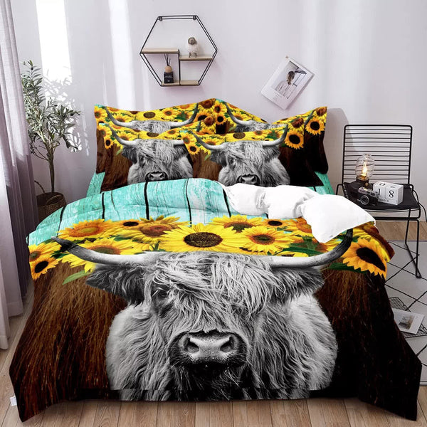 Nature Inspired Floral Duvet Cover Set Hypoallergenic Fabric Double Double Bed Quilts