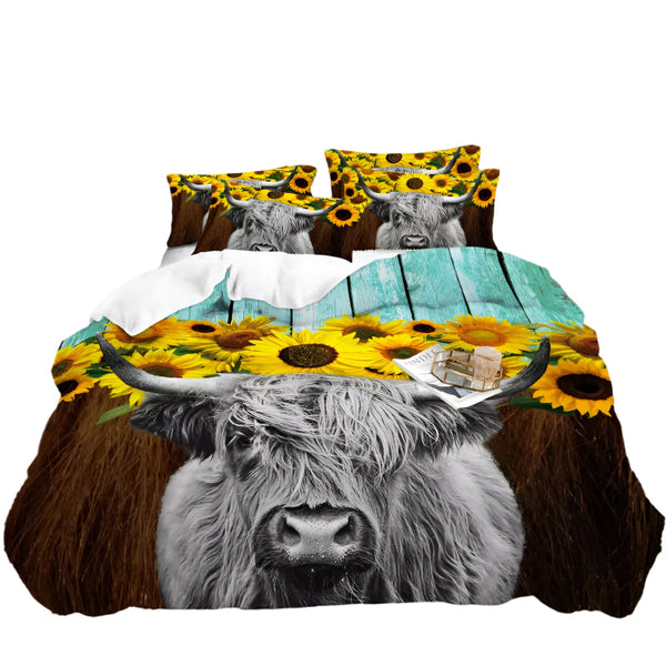 Nature Inspired Floral Duvet Cover Set Hypoallergenic Fabric Double Double Bed Quilts