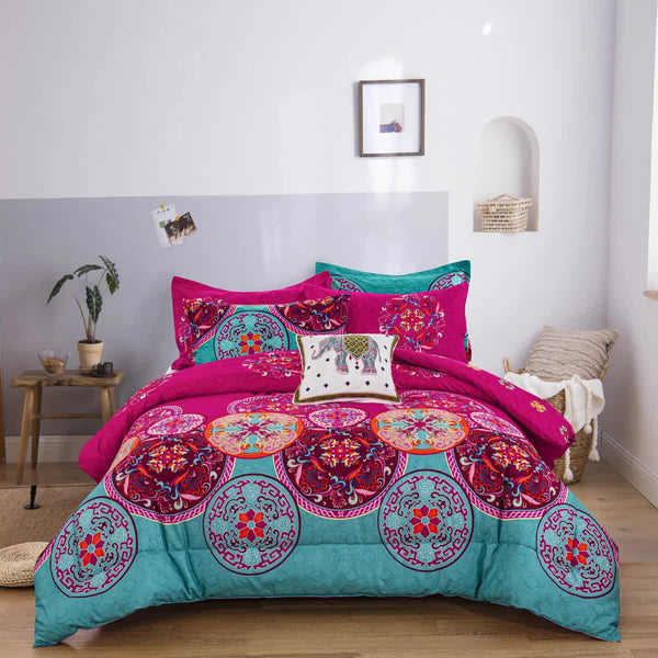 Aesthetic Glow Floral 3Piece Comforter Set With Matching Shams Single Bed Comforters