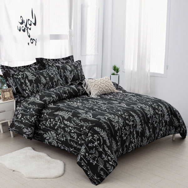 Floral Leaves Comforter Set King Size Microfiber Quilted Bedding With Pillowcase King Comforter Sets