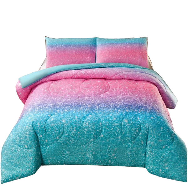 King Size Marble Gradient Comforter Set With Pillowcases King Comforter Sets