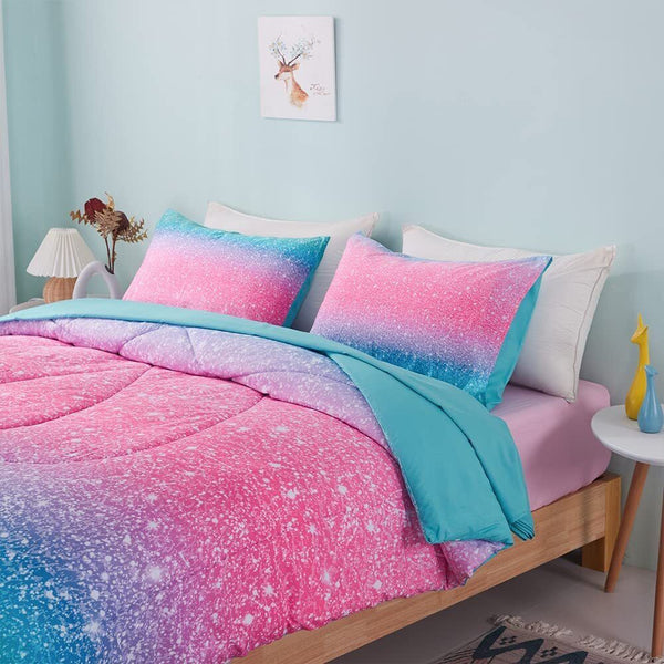 King Size Marble Gradient Comforter Set With Pillowcases King Comforter Sets