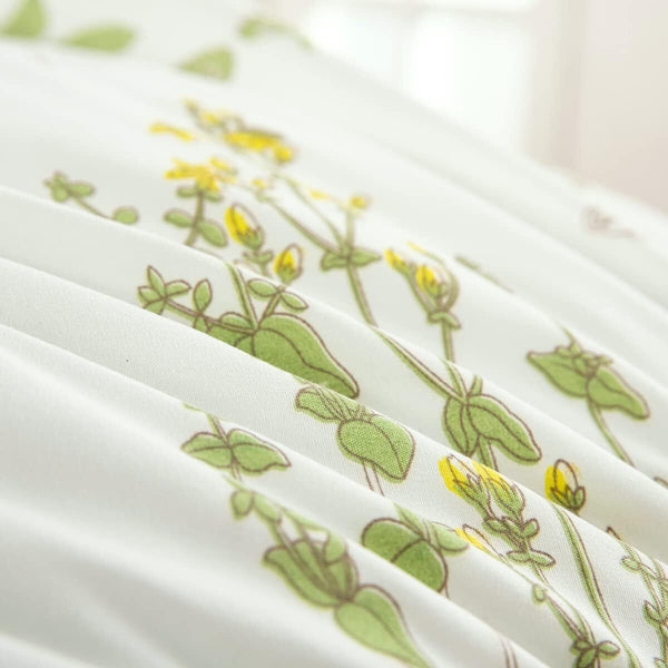 Delicate Green Bloom 3 Pc Comforter & Pillow Cover Set Quilt Covers