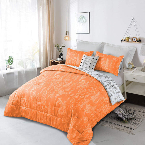 Charming Autumn Warm Oranage 3 Pc Comforter & Pillow Cover Set Quilt Covers