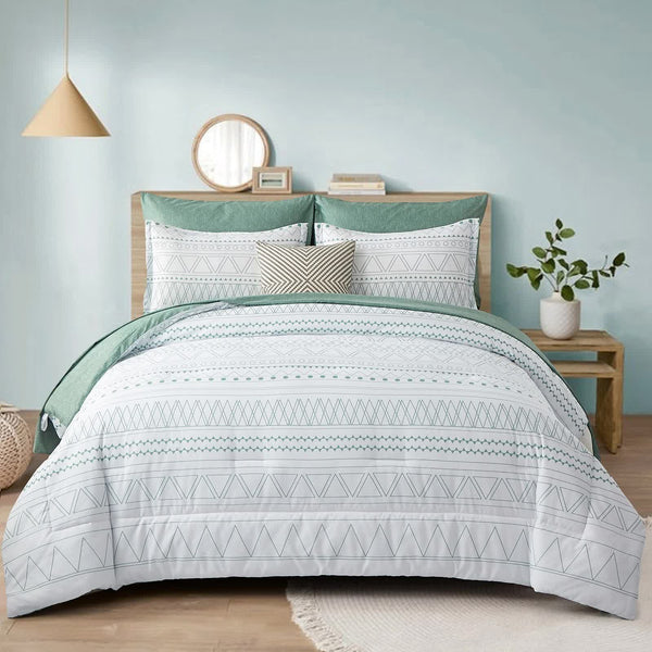 Boho Vibes Set 3Piece Comforter & Pillow Covers Comforter Sets Queen