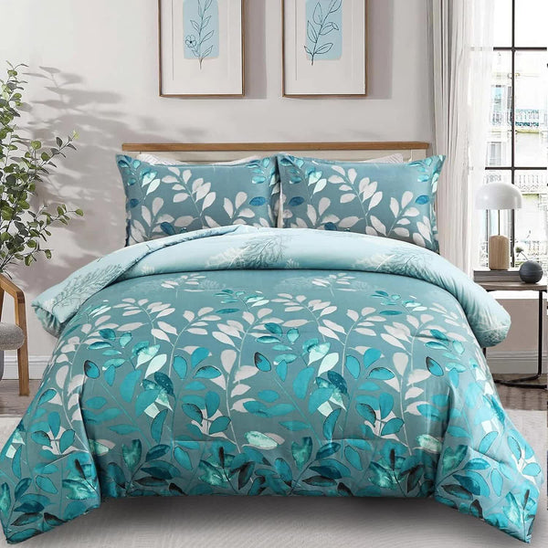 Glowup Bedroom Teal Comforter – 3‑Piece Insta‑Aesthetic Set Comforter Sets Queen