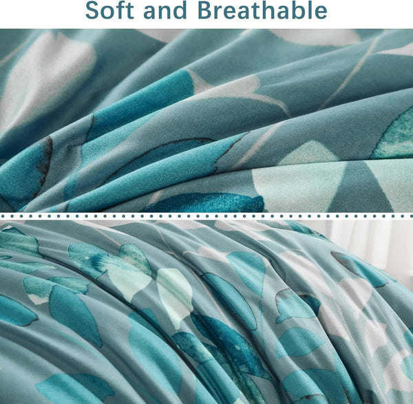 Glowup Bedroom Teal Comforter – 3‑Piece Insta‑Aesthetic Set Comforter Sets Queen