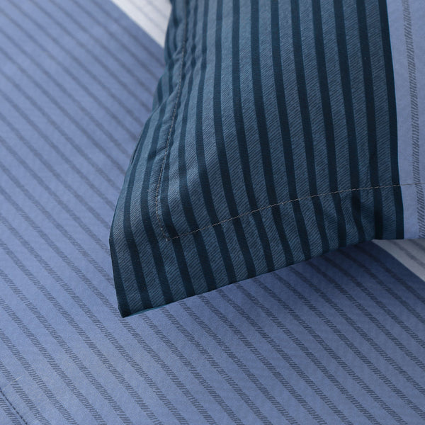 Navy Blue Comforter Set King Size Striped 3 Piece Bedding Collection King Comforter Sets