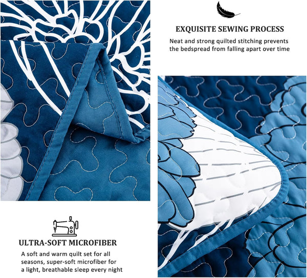 Frosted Magnolia Chic Blue 3 Pc Comforter & Pillow Cover Set King Comforter Sets Queen