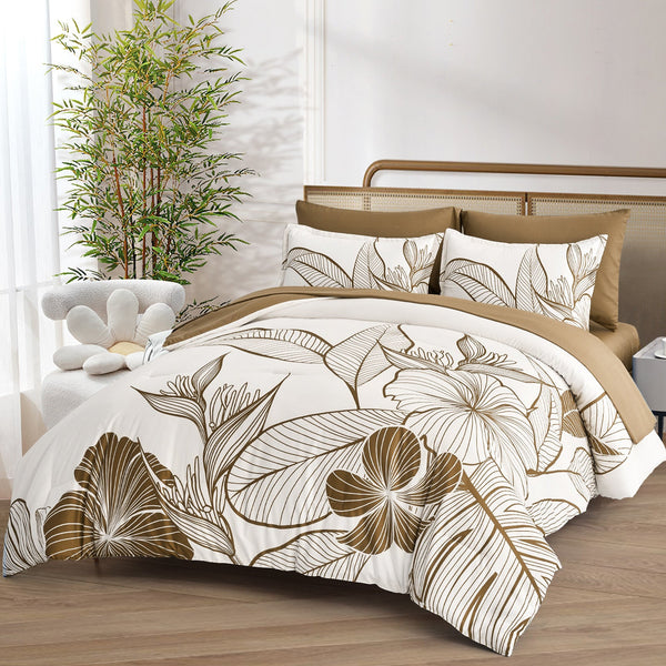 King Size Floral Comforter Set With Pillowcases King Comforter Sets